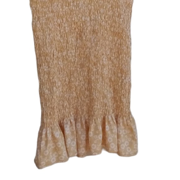 Lumiere boho smocked gold dress sz M NEW - Picture 3 of 9